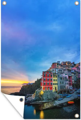 Produktbild von MuchoWow® 80x120 cm Outdoor-Poster Gartendeko Sichtschutz Garten Poster für den Garten  Dämmerung in Cinque Terre