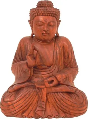 Produktbild von Buddha mit erhobener Hand, Holz-Skulptur Asien, Grösse:ca. 20 cm