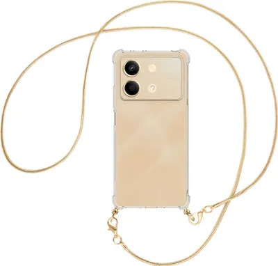 Produktbild von Handykette Backcover-Schutzhülle mit Band (Metall goldfarben) für Xiaomi Redmi Note 13 Pro 5G - goldfarbene Snake-Kette