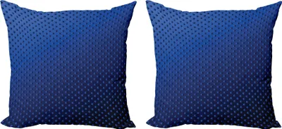 Obrázok produktu pre ABAKUHAUS Tmavomodrá sada obliečok na vankúš (2 ks), abstraktná modrá ombré poltónová potlač, 40 x 40 cm, kráľovská modrá indigo
