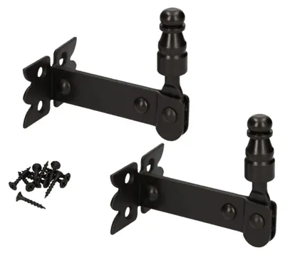 Productafbeelding van KOTARBAU® Set van 2 vensterhouders 68 mm inschroeven vensterhouder vouwladenhouder vensterladen venster vastzetter poedercoating zwart staal
