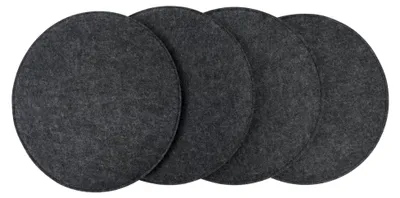 Produktbild von Sitzkissen aus Filz im 4er Set, rund oder eckig (Dunkelgrau, Rund - ø35cm)