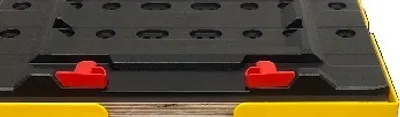 Produktbild von Zubehör-Set für Adapterplatte MetaBox | inkl 2 rote Riegel + Schrauben + Muttern + Unterlegscheiben