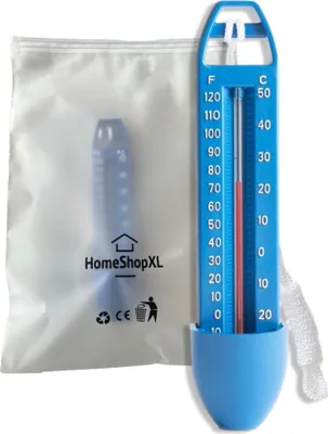 Produktbild von Schwimmbadthermometer - Blau mit Seil - Wasserthermometer - für Babywanne, Badewanne, Schwimmbad, Whirlpool