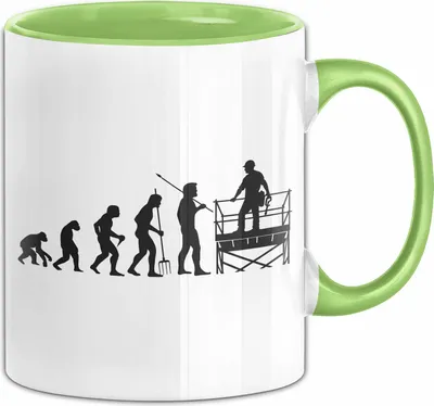 Produktbild von Gerüstbauer Tasse Geschenk Handwerk Gerüstbauer Evolution Männer Becher (Grün)