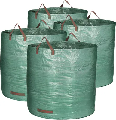 Produktbild von 4x Gartenabfallsäcke XXL - Faltbare Gartentas mit Griffen - 4x500L Säcke