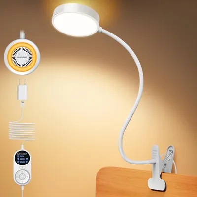 Image de Lampe de lecture pour lit, avec 72 LED, clipable, offrant 3 couleurs et 5 niveaux de luminosité, lampe de lit flexible avec minuterie