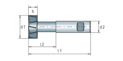 Zdjęcie produktu dla Frez do rowków teowych DIN 851AB TypN D.32mm HSS-Co Verz.Kreuz Z.8 MAYKESTAG
