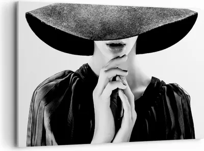 Produktbild von Bild auf Leinwand - Leinwandbild - Einteilig - Frau Hände Hut - 120x80cm - Wand Bild - Wanddeko - Wandbilder - Leinwanddruck - Bilder - Wanddekoration - Leinwand bilder - Wandbild - AA120x80-5128