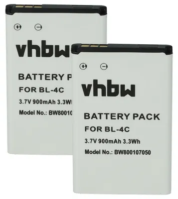 Produktbild von vhbw 2x Akku kompatibel mit TipTel Ergophone 6220, 6122, 6224, 6021, 6222, 6120 Handy Smartphone Telefon (900 mAh, 3,7 V, Li-Ion)