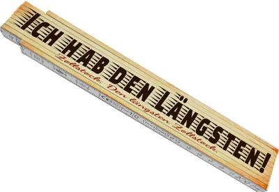 Produktbild von Meterstab aus Holz mit lustigem Spruch - Ich hab den Längsten! Zollstock