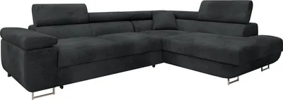 Produktbild von MIRJAN24 Ecksofa Torezio Premium, Stilvoll Eckcouch mit Bettkasten und Schlaffunktion, Einstellbare Kopfstützen, 274x203x70-90 cm (Farbe: Sorriso 01, Seite: Rechts)