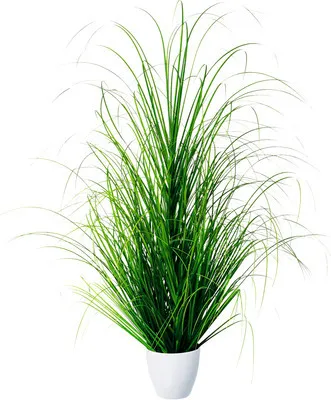 Obrázok produktu pre Umelá tráva v bielom plastovom kvetináči 90 cm