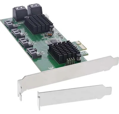 Zdjęcie produktu dla InLine 76617K, PCIe, SATA, Niskoprofilowy, PCIe 2.0, Wielobarwny, PC