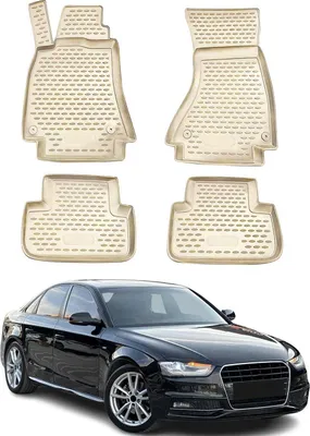 Obrázek produktu pro 2007-2016 Audi A4 Sedan Avant Allroad B8 podlahové rohože gumové béžové 4 ks