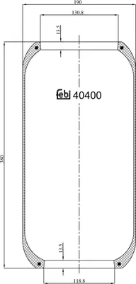 Produktbild von FEBI BILSTEIN Luftfederbalg 40400 Vorne Links Vorne Rechts für VOLVO 8700 380mm 131mm 190mm