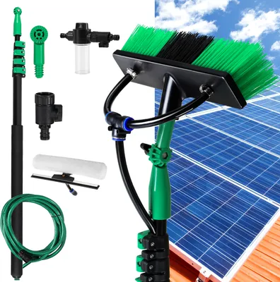 Produktbild von Bettizia Waschbürste Teleskopstiel und Wasserzufuhr Set, 4.8 m Stiel, für Reinigung von Terrassenplatten, Fenster- und Glasflächen usw.