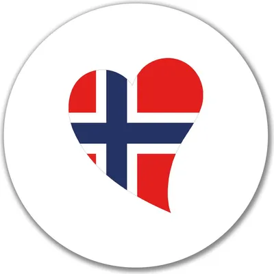 Produktbild von Huuraa Aufkleber Norwegen Flagge Herz 10cm rund Sticker Geschenkidee