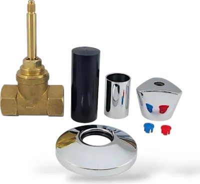 Produktbild von Unterputzventil Absperrventil Komplett Set Kaltwasser Warmwasser Rohbau 1/2 Zoll