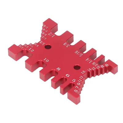 Image de Gabarit en queue d'aronde, pied à coulisse à tenon, aluminium, échelles métrique et impériale, carte, outil de mesure pour le travail du bois, rouge