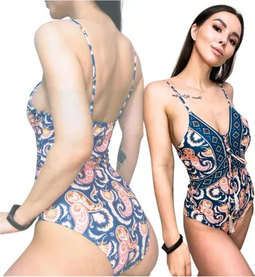 Obrázek produktu pro Jednodílné plavky zeštíhlující sexy boho aztecké L