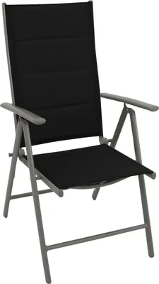 Produktbild von TPFGarden KLAPPSESSEL Ashford - 2er-Set Gartenstuhl mit Aluminiumgestell silbergrau, Bespannung Textilgewebe 2*1 mit Polsterung, schwarz, BxTxH: 56x66x107 cm