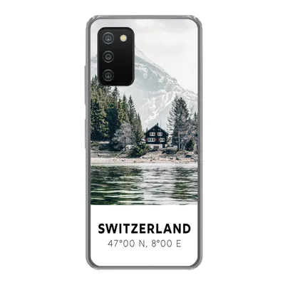 Produktbild von MuchoWow® Handyhülle Schutzhülle Hülle für Samsung Galaxy A03s Schweiz - Berg - Chalet Silikon Softcase Handy Hülle - Schutz