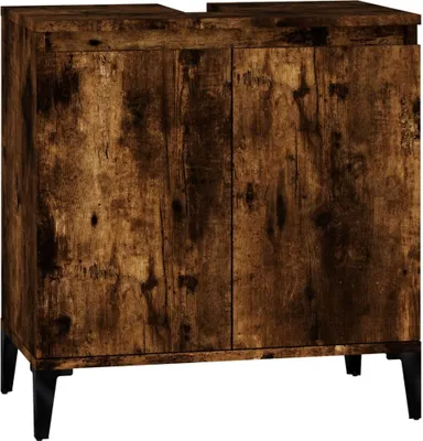 Produktbild von vidaXL Waschbeckenunterschrank Räuchereiche 58x33x60 cm Holzwerkstoff
