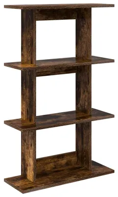 Image de Étagère murale vidaXL avec support mural, marron, 56 x 20 x 90 cm, aggloméré