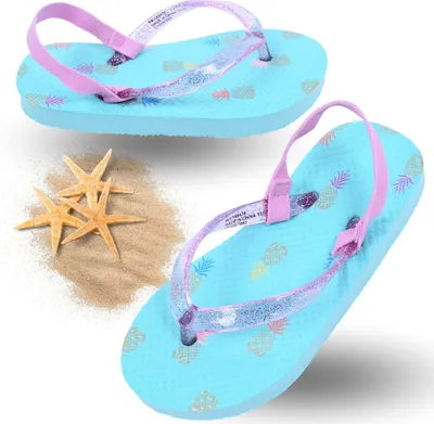 Produktbild von Türkisfarbige Flip-Flops mit Ananas-Motiv 23-24 EU / 6-7 UK
