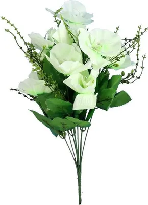 Produktbild von Ein Strauß aus 10 künstlichen weißen Orchideen, 45 cm hoch