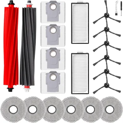 Produktbild von Zubehörset für Roborock Qrevo Master/Qrevo Slim Roboterstaubsauger, 2 Hauptbürsten, 2 HEPA-Filter, 6 Wischtücher, 4 Staubbeutel, 6 Seitenbürsten, 1 Reinigungsbürste, 1 Schraubendreher
