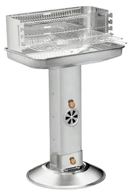 Produktbild von Säulengrill FamilyStar 58,5x38,5x90cm Edelstahl Holzkohlegrill