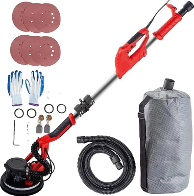 Obrázok produktu pre Brúska na sadrokartón, 850 W, nastaviteľná dĺžka 1,4 m - 1,7 m, priemer brúsneho papiera 22,5 cm, rozsah otáčok 800 - 1750 za minútu, dĺžka prachovej hadice 2 m