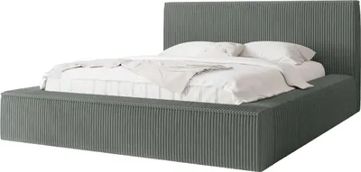 Produktbild von MIRJAN24 Polsterbett Glexi, Doppelbett mit Bettkasten für die Bettwäsche, Leistenlattenrost aus Laubholz (Farbe: Top Sztruks 95, Größe: 180x200 cm)