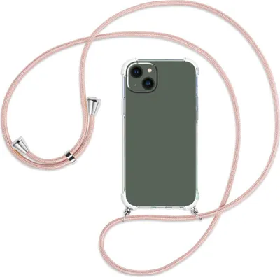 Produktbild von Handykette Backcover-Schutzhülle mit Band (Metall silberfarben) für Apple iPhone 14 Plus (6.7'') - roségold