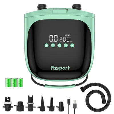Zdjęcie produktu dla Elektryczna pompka powietrzna do desek SUP - 12 V DC, 20 PSI, akumulator 4000 mAh, do kajaków i materacy powietrznych
