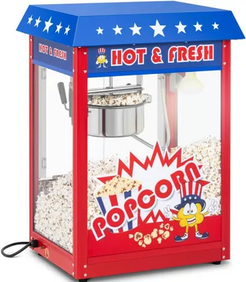 Obrázek produktu pro Expondo Royal Catering stroj na popcorn – 1500 W – 5 kg/h – design USA – červený –