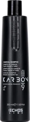 Obrázok produktu pre Echosline Karbon 9 Charcoal Shampoo šampón pre farbené, chemicky ošetrené a zosvetlené vlasy 350 ml