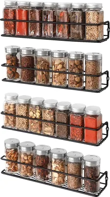 Produktbild von Metallisches Kräutentrockner für die Wand - selbstklebend - Küchenregal - Organisator - 35 x 8 x 53 cm schwarz