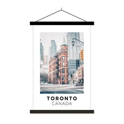 Produktbild von MuchoWow® Textilposter Kanada - Straße - Winter 40x60 cm mit schwarzem Rahmen - Wanddekorationen