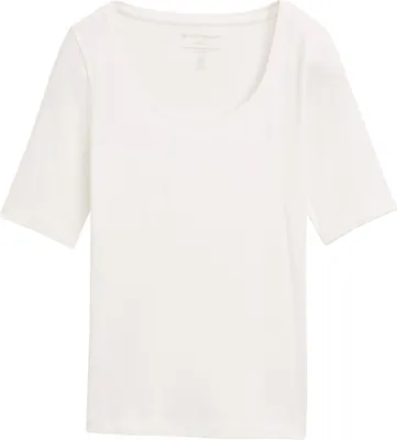 Produktbild von Tom Tailor Slim Fit Rundhals T-Shirt aus elastischem Ripp-Material