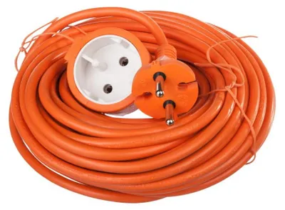 Produktbild von Gartenverlängerungskabel 1-fach Steckdose b/u 15m /H05VV-F 2x1/ orange P01315