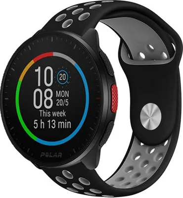 Produktbild von Strap-it Polar Pacer Sportarmband (Schwarz/Grau)