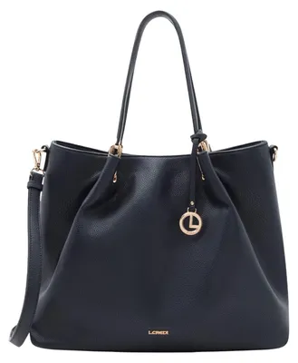 Image de L.CREDI sac shopper sac à épaule Ebony Shopper Marine bleu marine