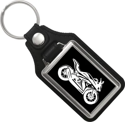 Produktbild von Motorrad Schlüsselanhänger mit Kunstleder-Anhänger