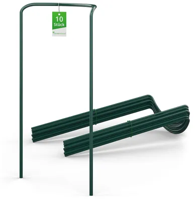 Produktbild von Elzusha – Beschichtete Stahl-Stützpfähle – Halbrund, 70x40 cm (10 Stück) – Pflanzstütze für Gartenpflanzen