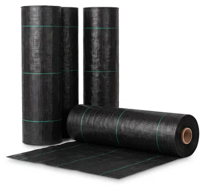 Obrázok produktu pre Agrotextília proti burine 90 g/m² 2x5 m čierna, 3 ks – mulčovacia netkaná textília priepustná pre vodu, Obrázok generovaný UI