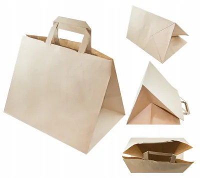 Produktbild von Allbag Catering Papiertüten Braun 320x220x245mm mit Flachhenkel