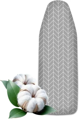 Zdjęcie produktu dla Pokrowiec do deski do prasowania, wykonany z bawełny, o wymiarach 135 x 50 cm, grubszy, z elastycznym paskiem, przeznaczony do używania z żelazkiem parowym